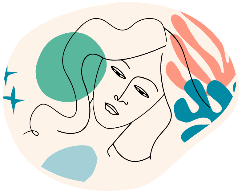 Illustration of woman feeling anxious or worried