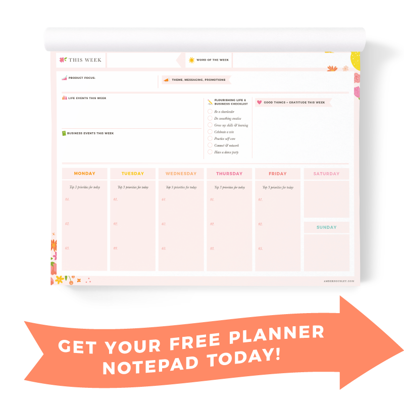 weekly planner to map out your goals 