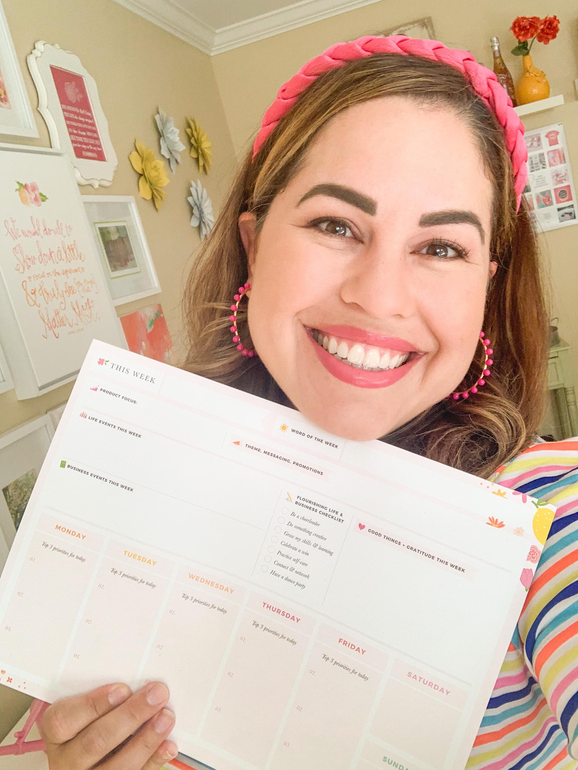 Amber Housley creator of sweet life weekly planner notepad
