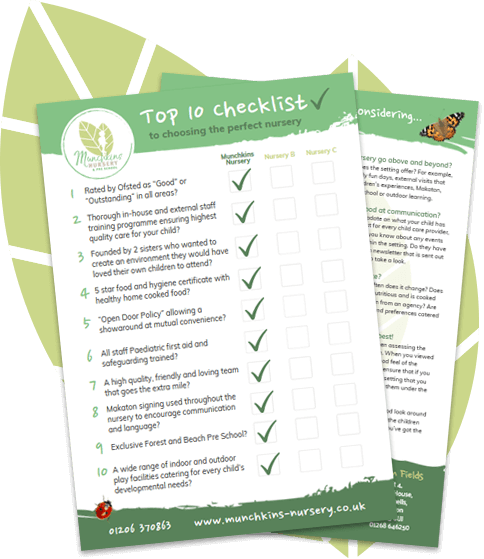 free top 10 checklist from Munchkins Nursery