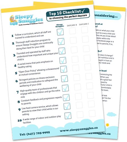 free top 10 checklist from Sleepy Snuggles Inc