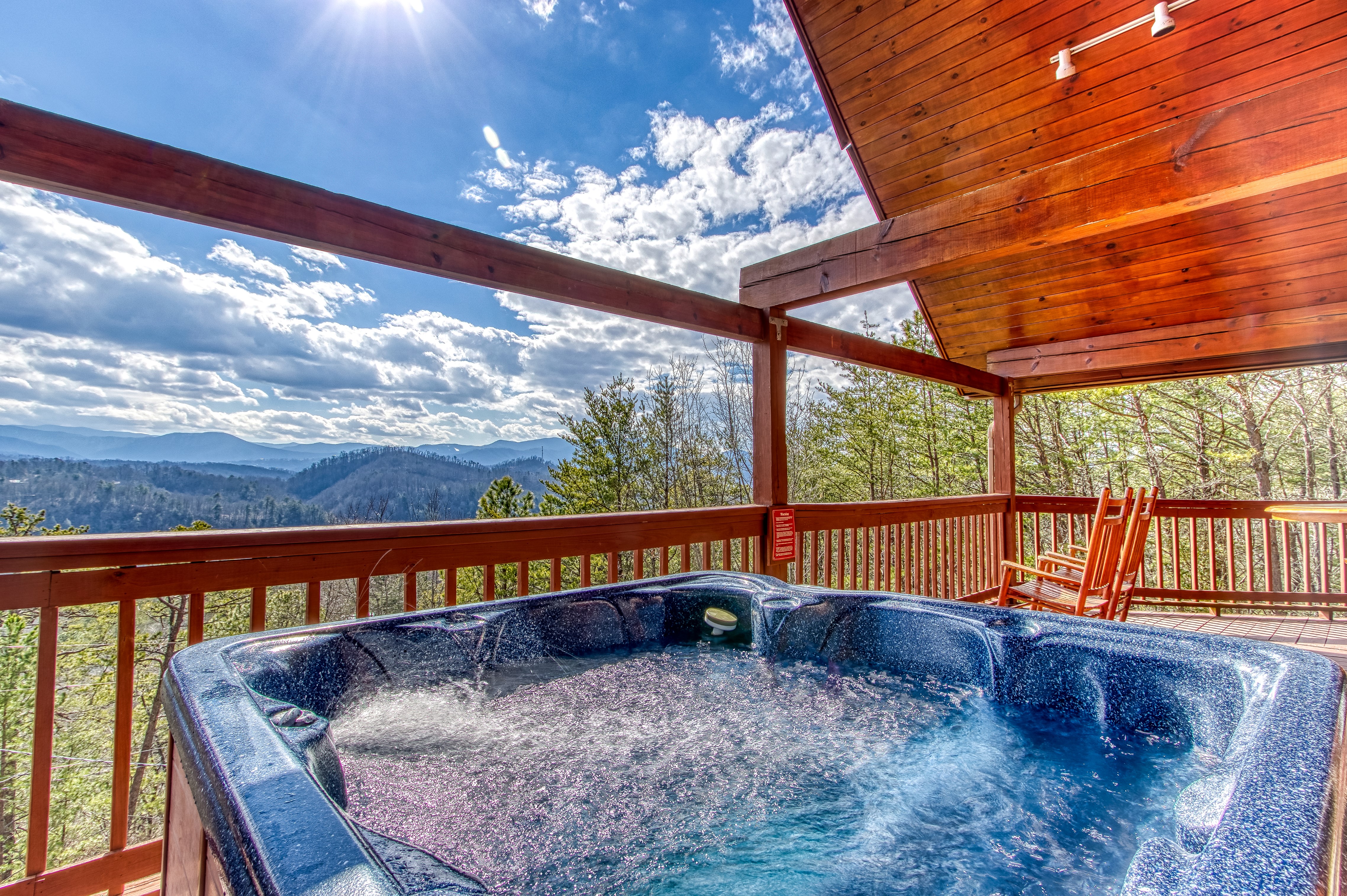 hot tub looking out to mountains