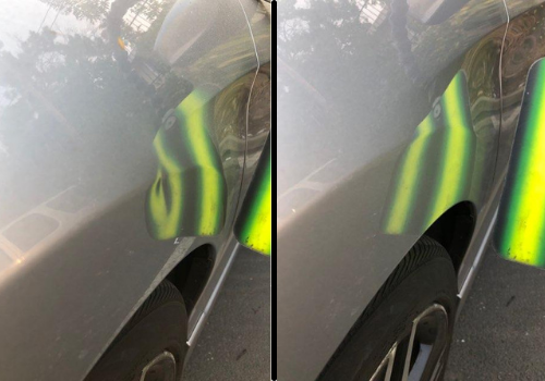 Dent repair - before and after