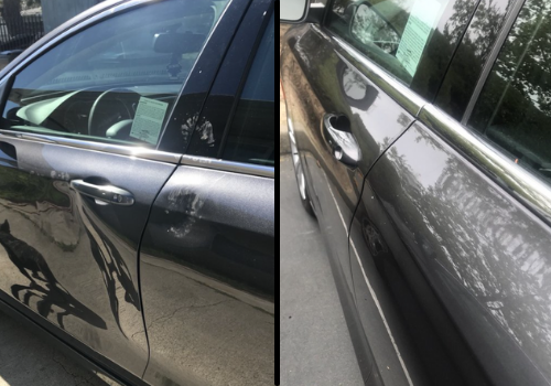 Dent repair - before and after