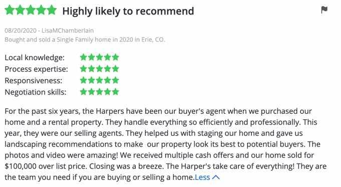 Real Estate Agent Ryan Harper testimonial in Erie