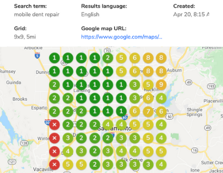 Rank in google maps for dent repair
