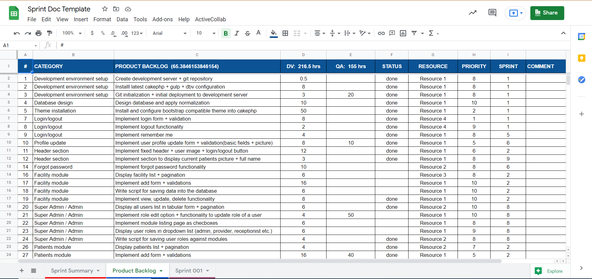 Sprint Doc Template