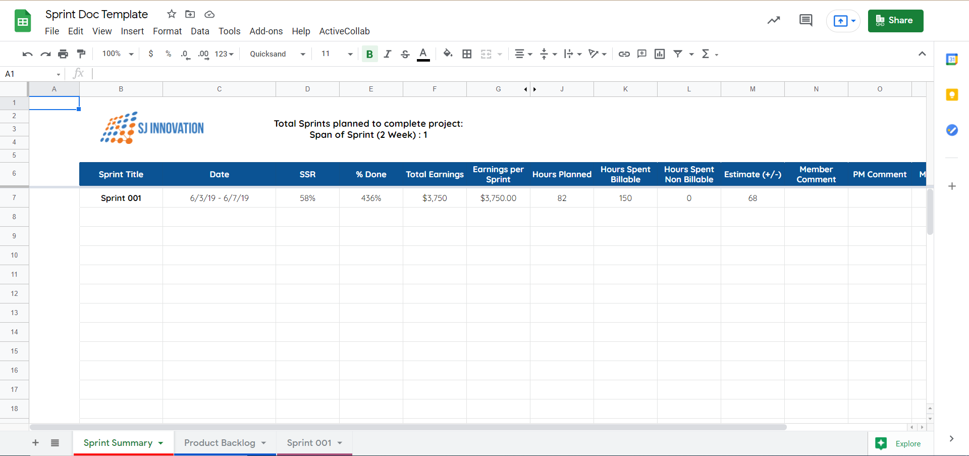 Sprint Doc Template
